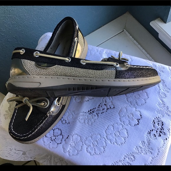 Women’s Black Sperry Angelfish Sparkle Shoes Size 8 - Picture 5 of 10